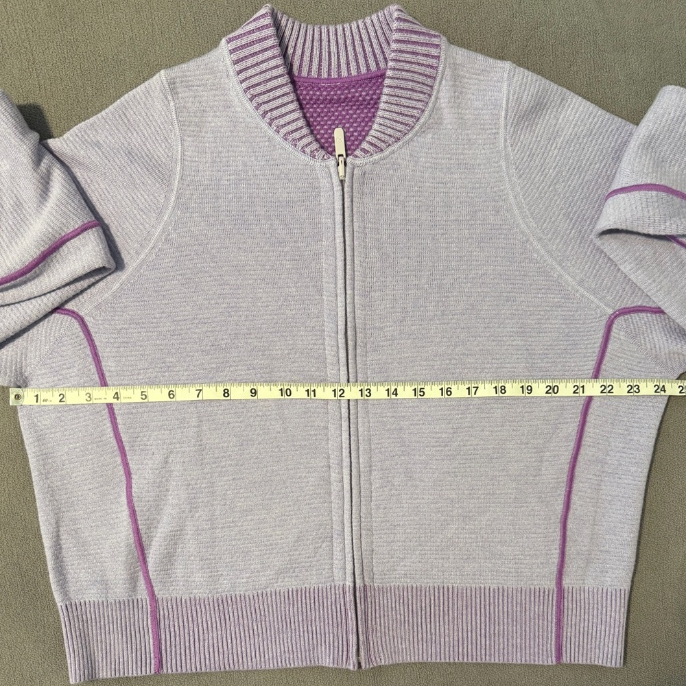 Lululemon Reversible Double-Knit Zip-Up Sweater Size 10 - Picture 10 of 11